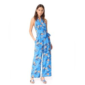 DVF Blue Silk Jumpsuit